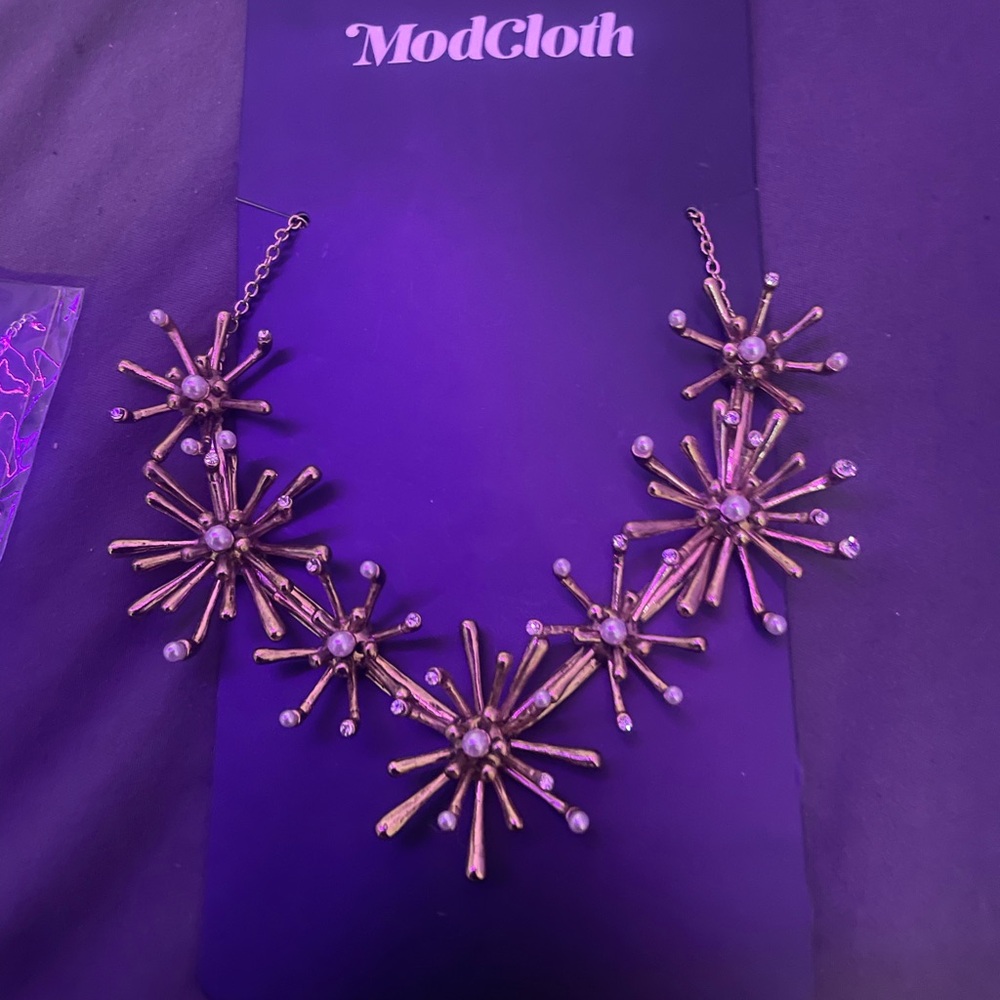 ModCloth Gold Burst Necklace